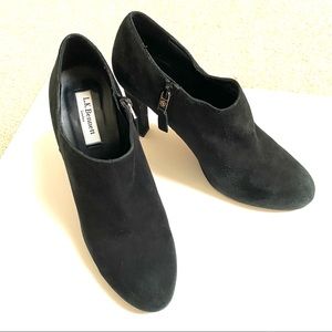 LK Bennett Black Suede Zip Up Block Heel Ankle Boot Size 39